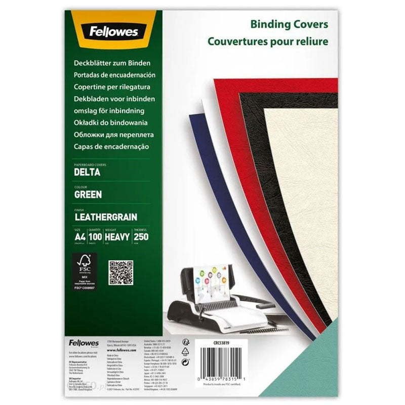 COPERTI CARTON A4 VERDE 100/TOP FELLOWES COPERTI CARTON A4 VERDE 100/TOP FELLOWES